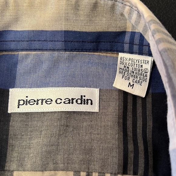 Pierre Cardin Red, Cream, and Blue Long Sleeve Button Down SZ Medium - Picture 2 of 4